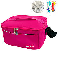 Термосумка дорожный холодильник "Cario" Розовый, изотермическая сумка термос для еды 23х25х12 см (ST)