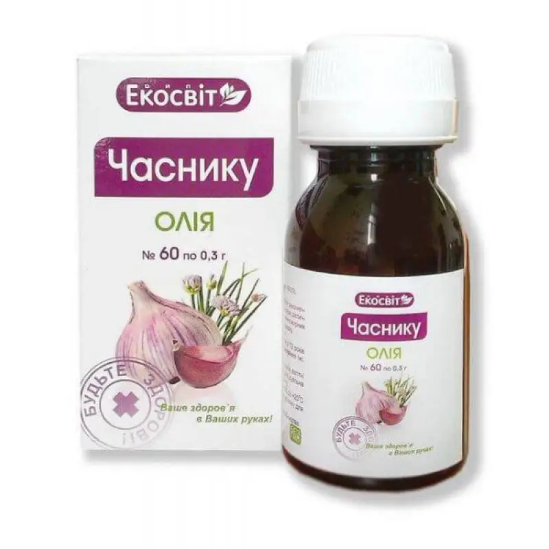 Екосвіт Ойл МАСЛО ЧЕСНОКА В КАПСУЛАХ 60 капсул, фото 1