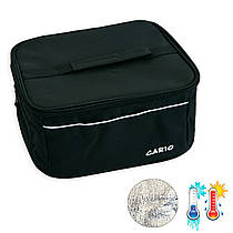 Термосумка для ланчу "Cario" Чорна 23х25х12 см, дорожній холодильник - ізотермічна сумка термос