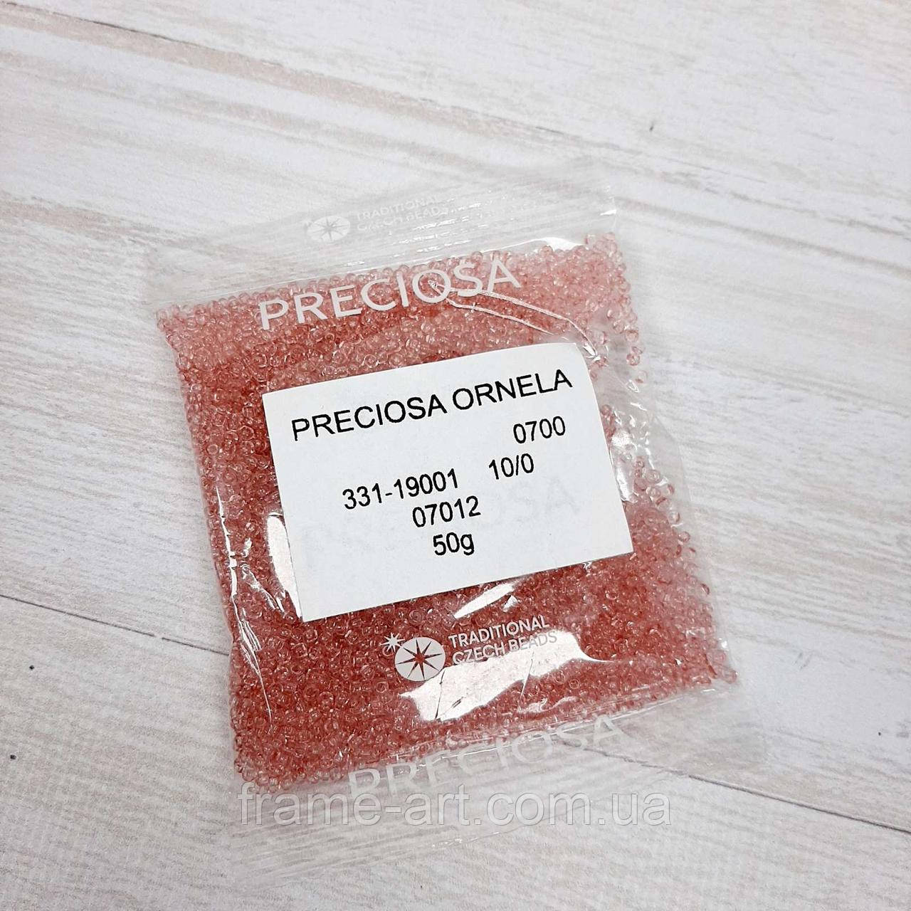 Бісер 07012 Preciosa (Чехія) рожевий прозорий 25г