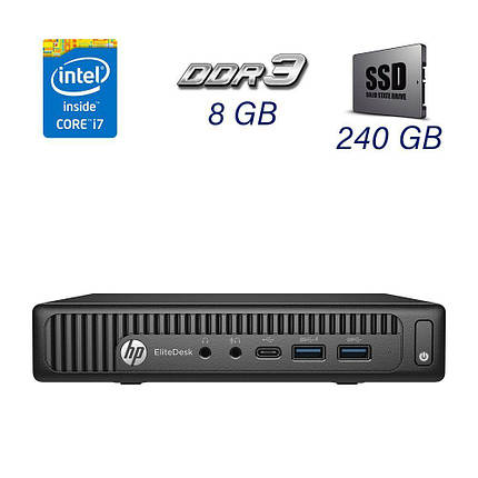 Немаєтоп HP EliteDesk 800 35W G2 Desktop Mini PC / Intel Core i7-6700T (4 (8) ядра по 2.8 - 3.6 GHz) / 8 GB DR3, фото 2