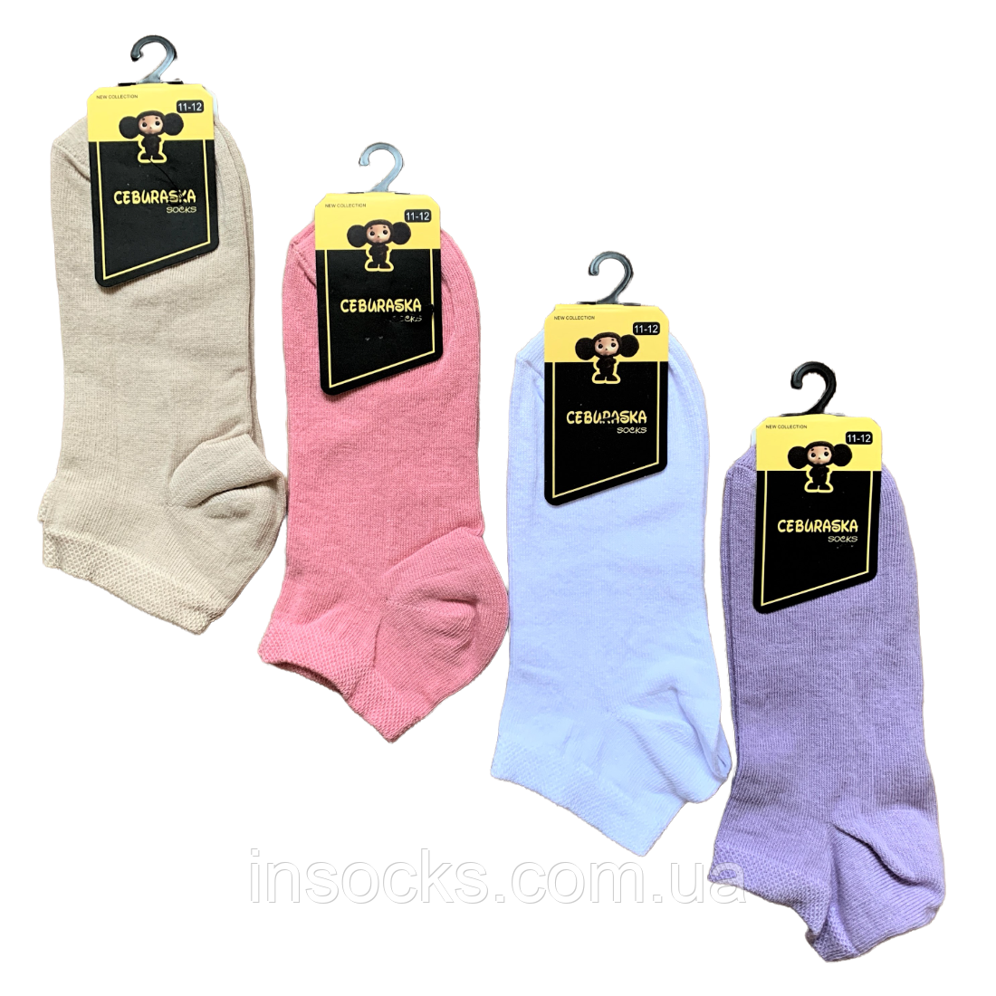 Шкарпетки дитячі "Ceburaska" демісезонні, для дівчинки. Асорті. Короткі. 5-6 років, фото 1