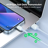 Кабель MFi USB - Apple Lightning (1 м) 2.4 A Fast Charge провід швидкої зарядки і синхронізації телефону для смартфона iPhone, фото 7