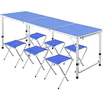 Стіл-валіза розкладний для пікніків і кемпінгу Folding Table, Туристичний великий похідний стіл зі стільцями