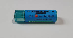 Акумулятор літій-іонний Quantum USB AA/R6 1.5V 1100mAh (1шт)