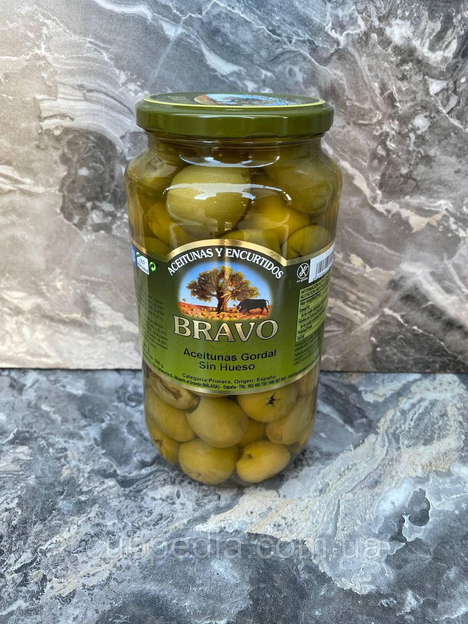 Оливки гіганти Bravo 1000 грм (без кісточки), фото 1