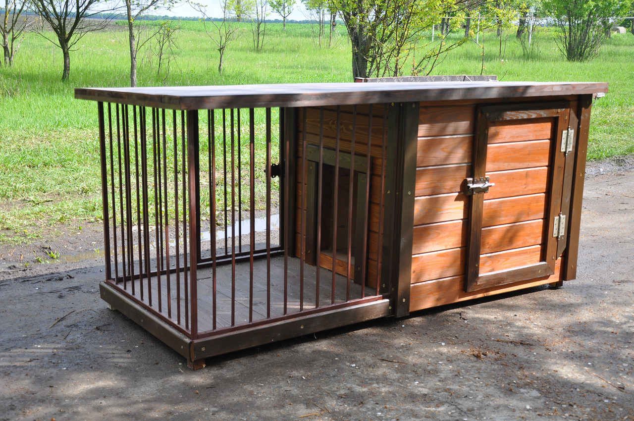 Будка с минивольером Рон L- Утеплена Стандарт | Мінівольєр, фото 1