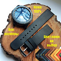 Ремінець із натуральної шкіри для годинників ручної роботи 12,14, 18, 20, 22 мм класика та для Samsung (К001)