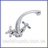 Змішувач для умивальника високий поворотний двовентильний EUROPRODUCT Dominox 272 OLD (EP0011), фото 3
