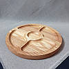 Дошка для подачі страв кругла на 5 секцій двостороння з ясеня, фото 3