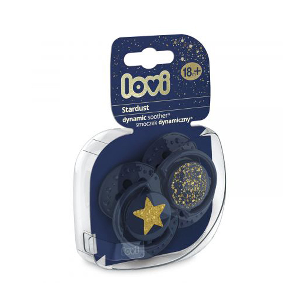 Силіконова пустушка динамічна синя (18+ міс.) LOVI Stardust 2 шт (5901691850569)