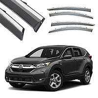 Дефлектори вікон вітровики Honda CRV 17- П/К скотч "FLY" (НЕРЖАВІЙКА 3D)