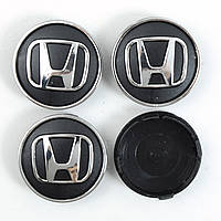 Ковпачки на титани   Honda  (60/55мм) чорн/хром. пластик об'ємний  логотип  (4шт)