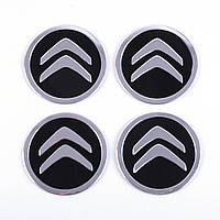 Наклейка на Ковпаки Citroen (60мм) чорна  (4шт)