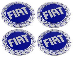 Наклейка на Ковпаки FIAT (60мм) синя  (4шт)