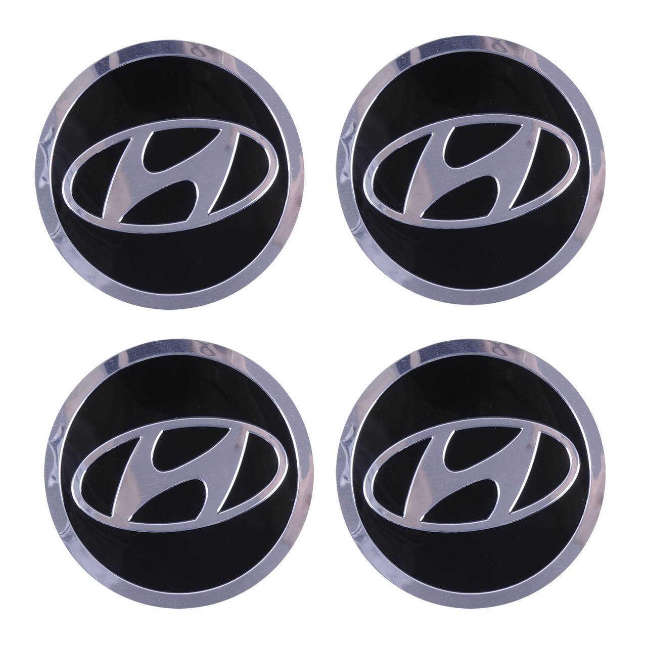 Наклейка на Ковпаки Hyundai (90мм) чорна (4шт), фото 1