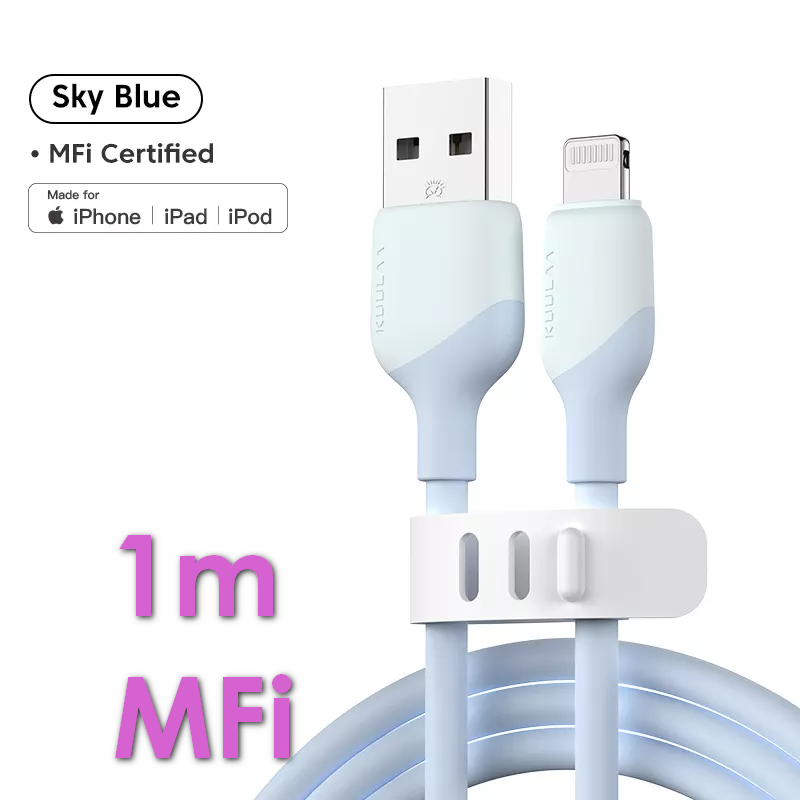 Кабель MFi USB - Apple Lightning (1 м) 2.4 A Fast Charge провід швидкої зарядки і синхронізації телефону для смартфона iPhone, фото 1
