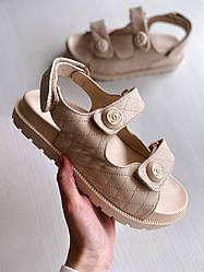Жіночі сандалії Chanel Dad Sandals Beige