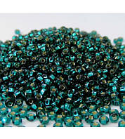 Бісер чеський, мікро. Пресциоза. №13 Колір зелений прозорий. арт 57710. Упаковка 10 грамм.
