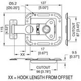 Замок L0747/60/9115z врізний 127х115мм з язичком 60мм. На зацепи замку є додатковий замок з ключем. На, фото 2