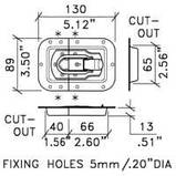 Замок L950/575z врізний з накидною скобою, з замком під ключ, 89х130мм і глибиною 13мм. Сталь., фото 2