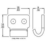 Скоба LE-8332/2 для зачепа замку LE-8338/1. Сталь, оцинкований., фото 2