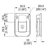 Замок LO-1614A/A-42c з накидною скобою і замком під ключ 32,5х48мм. Для кейсів і кофрів. Сталевий, фото 2