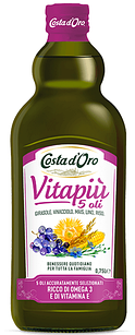 Олія 5 рослинних насіння Costa d'Oro Vitapiu 750 мл.