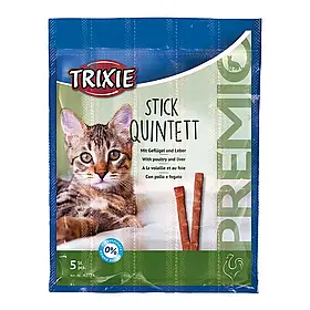 Ласощі для кішок Trixie PREMIO Quadro-Sticks 5 шт. (домашня птиця)