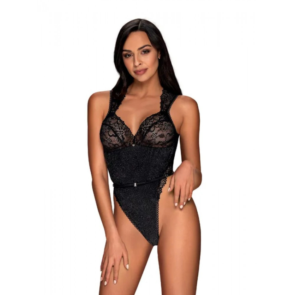 Боді еротічне чорне Obsessive Elisetta Black S/M