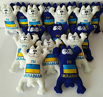 Патріотичні іграшки брелоки кіт Саймона 26 см "I'm UKRAINIAN" з прапором або гербом на рюкзак із карабіном