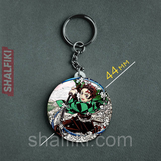 "Танджіро Камадо (Клинок, який знищує демонів / Demon slayer)" брелок круглий Ø44 мм, фото 1