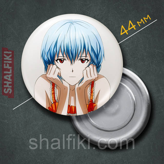 "Рей Аянамі (Євангеліон / Evangelion)" магніт круглий Ø44 мм, фото 1