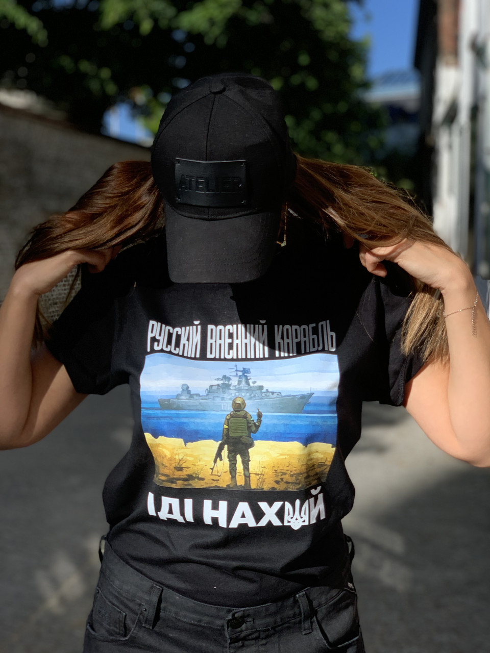 Футболка чоловіча з цитатою "Русский корабель! ІДІ НАХ*Й" S