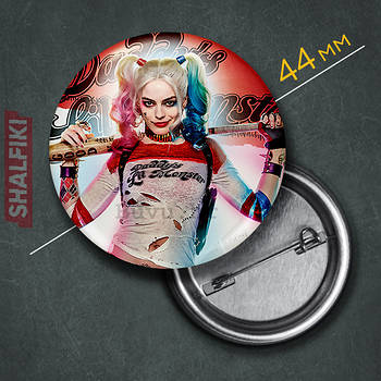"Харлі Квінн" значок круглий на булавці Ø44 мм