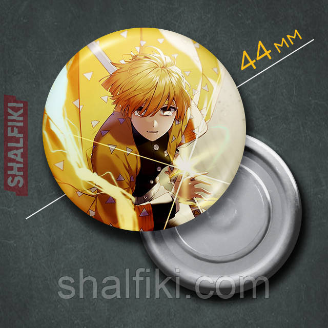 "Зеницю Агацума (Клинок, який знищує демонів / Demon slayer)" магніт круглий Ø44 мм, фото 1