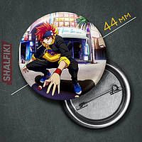 "Рeкі Кян (Скейт Нескінченність / SK8 the infinity)" значок круглий на булавці Ø44 мм