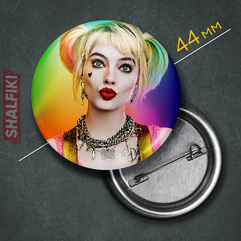 "Харлі Квінн" значок круглий на булавці Ø44 мм