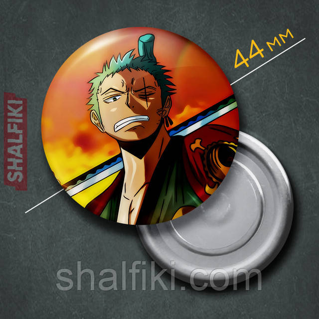 "Ророноа Зоро (Ван Піс / One Piece)" магніт круглий Ø44 мм, фото 1