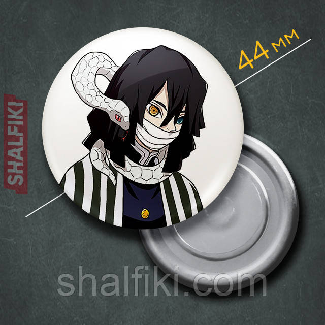 "Обанай Ігуро (Клинок, який знищує демонів / Demon slayer)" магніт круглий Ø44 мм, фото 1