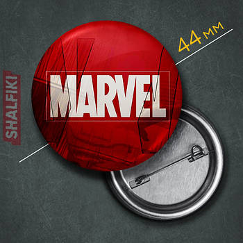 "Марвел" значок круглий на булавці Ø44 мм