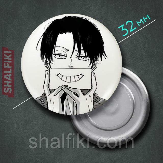 "Леві Аккерман (Атака титанів / Attack on Titan)" магніт круглий Ø32 мм, фото 1