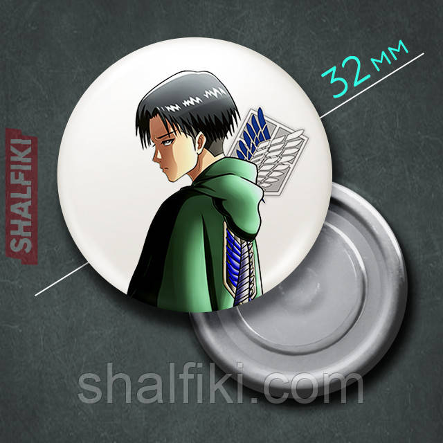 "Леві Аккерман (Атака титанів / Attack on Titan)" магніт круглий Ø32 мм, фото 1