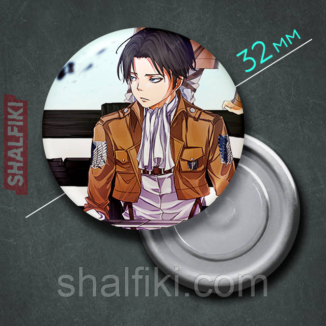 "Леві Аккерман (Атака титанів / Attack on Titan)" магніт круглий Ø32 мм, фото 1