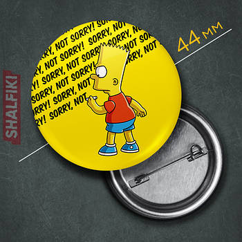 "Барт Сімпсон (Сімпсони)" значок круглий на булавці Ø44 мм