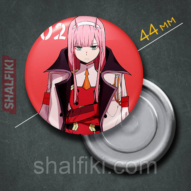 "Йота 002 (Коханий у Франксі / Darling in the FranXX)" магніт круглий Ø44 мм