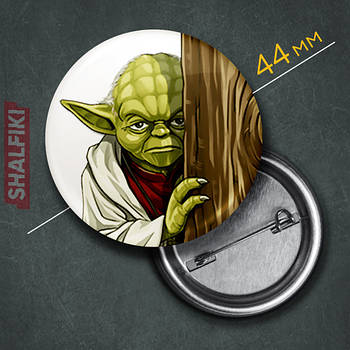 "Майстер Йода (Зоряні війни)" значок круглий на булавці Ø44 мм