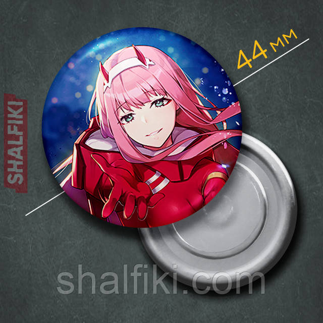 "Йота 002 (Коханий у Франксі / Darling in the FranXX)" магніт круглий Ø44 мм
