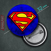 "Супермен знак" значок круглый на булавке Ø32 мм