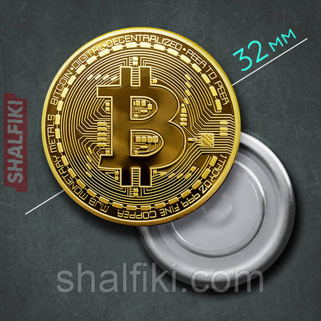 "Біткоїн / Bitcoin" магніт круглий Ø32 мм